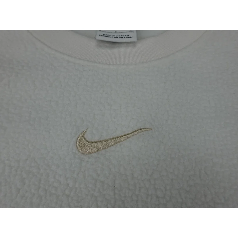 Nike Phoenix Fleece Sweatshirt Womens Small Sail White Cropped Borg DQ6844-133